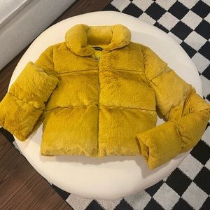 Cropped Fur Puffer Jacket